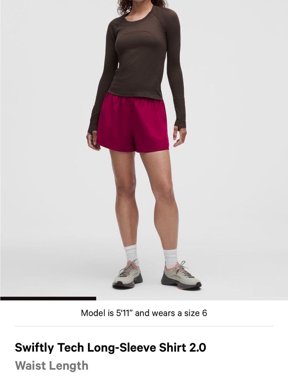 NWOT Lululemon Swiftly Tech Long-Sleeve Shirt 2.0 Waist Length - Picture 7 of 8